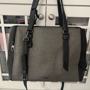 TUMI Gray & Black Convertible Brief Tote